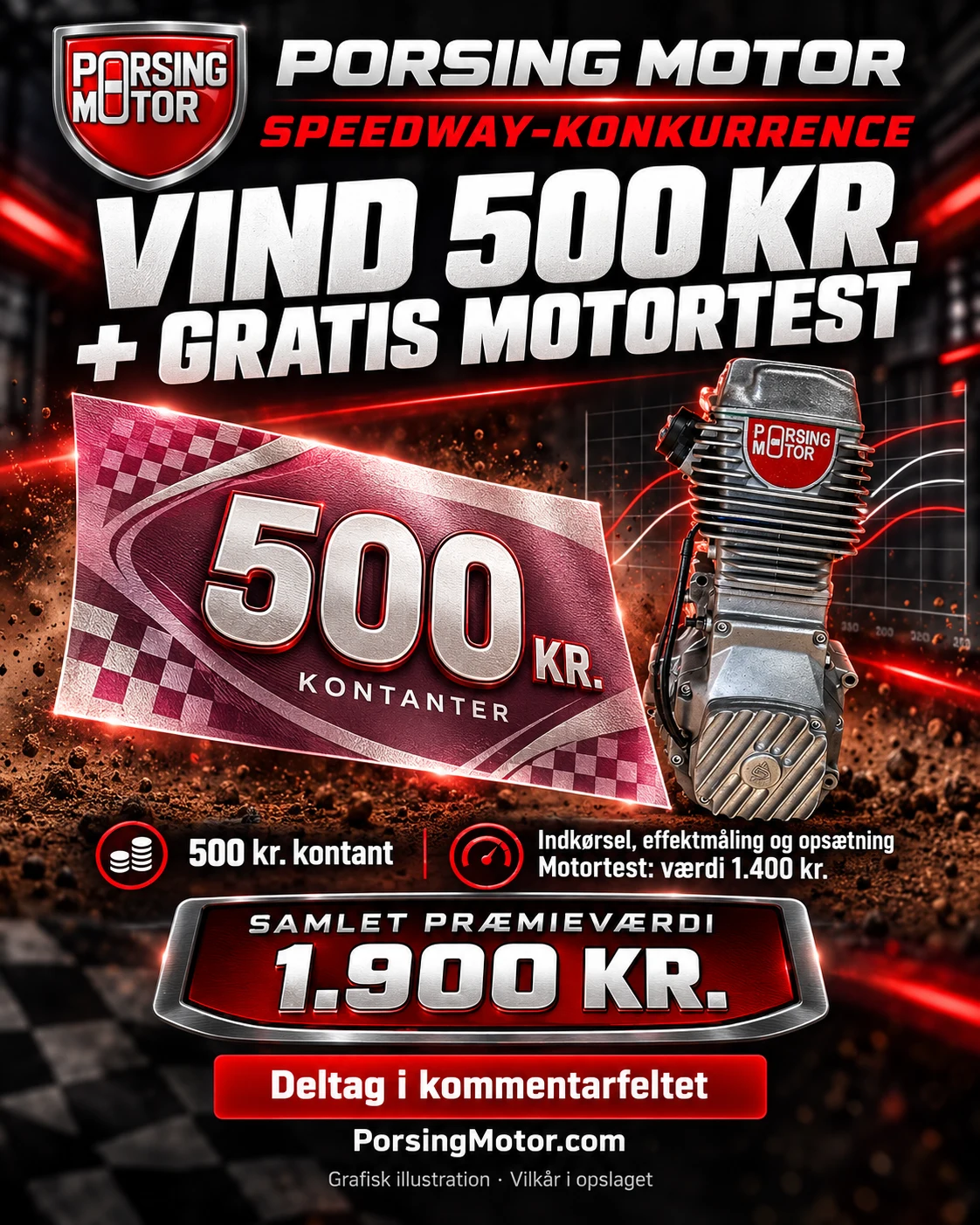 Porsing Motor-konkurrence: Vind 500 kr. kontant og en motorindkørsel med test og opsætning